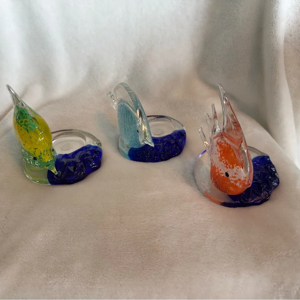 PartyLite Vibrant Glass Fish Collection